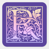 レターRカラフルヴィンテージ最初の文字のグラデーション スクエアシール (正面)