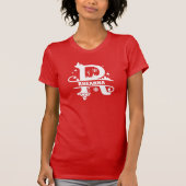 レターRクリスマスモノグラムイニシャル名赤 Tシャツ (正面)