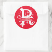 レターRモノグラムイニシャル名挨拶 ラウンドシール (バッグ)