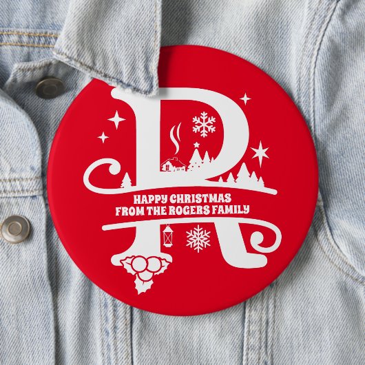 レターRモノグラムイニシャル名挨拶 缶バッジ (インサイチュ)