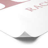 レターRモノグラムウォーターカラーバラ花模様子供部屋 ポスター (角)