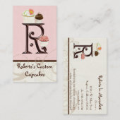 レターRモノグラムデザートベーカリー名刺 名刺 (正面/裏面)