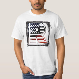 レターRモノグラムUSA国旗 Tシャツ