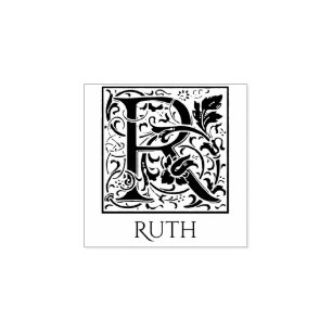 レターRヴィンテージ最初のレター(名前をカスタムする付き) ラバースタンプ