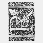 レターR中世モノグラムヴィンテージイニシャル キッチンタオル (縦)