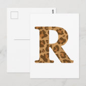 レターR名モノグラムイニシャルレオパード印刷 ポストカード (正面/裏面)