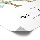 レターR新生児モノグラム誕生プリント緑 ポスター (角)