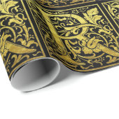 レターR最初の文字フェイク金ゴールドと黒 ラッピングペーパー (ロールコーナー)