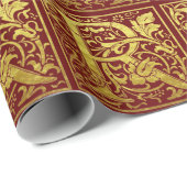 レターR最初の文字フェイク金ゴールド（赤） ラッピングペーパー (ロールコーナー)