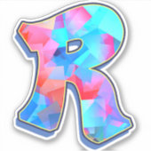 レターR_落書きアルファベット シール (正面)