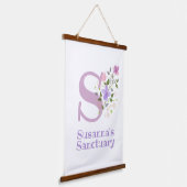 レターSと名(フローラデザイン) 吊り下げ型タペストリー (傾斜あり)