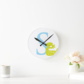 レターSイニシャル時計 ラウンド壁時計 (ホーム)