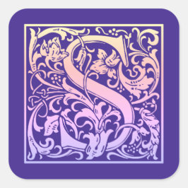 レターSカラフルヴィンテージ最初の文字のグラデーション スクエアシール