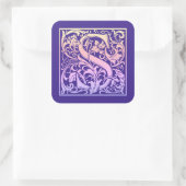 レターSカラフルヴィンテージ最初の文字のグラデーション スクエアシール (バッグ)