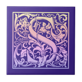 レターSカラフルヴィンテージ最初の文字のグラデーション タイル