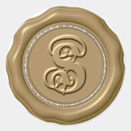 *~*レターSダイヤモンド円金ゴールドシールシールシール ラウンドシール