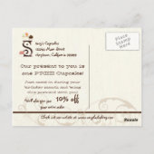 レターSハッピーバースデーカップケーキビジネスはがき ポストカード (裏面)