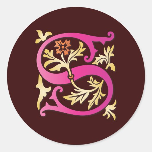 レターSモノグラム ラウンドシール (正面)