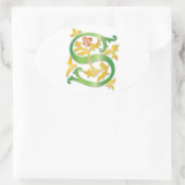 レターSモノグラム（紋章の）フラ・ダ・リ 楕円形シール (バッグ)