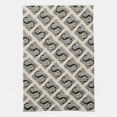 レターSヴィンテージケルト結び目模様モノグラム キッチンタオル (縦)