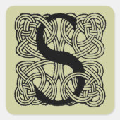 レターSヴィンテージケルト結び目模様モノグラム スクエアシール (正面)