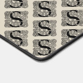 レターSヴィンテージケルト結び目模様モノグラム デスクマット (コーナー)