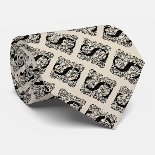 レターSヴィンテージケルト結び目模様モノグラム ネクタイ (ロール)
