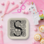 レターSヴィンテージケルト結び目模様モノグラム ペーパープレート (パーティー)