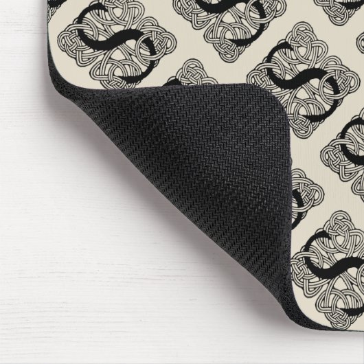 レターSヴィンテージケルト結び目模様モノグラム マウスパッド (コーナー)