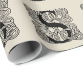 レターSヴィンテージケルト結び目模様モノグラム ラッピングペーパー (ロールコーナー)