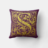 レターS最初のレターフェイク金ゴールド紫 クッション (裏面)