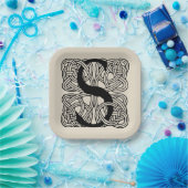 レターS ヴィンテージ ケルト ノット モノグラム ペーパープレート (パーティー)