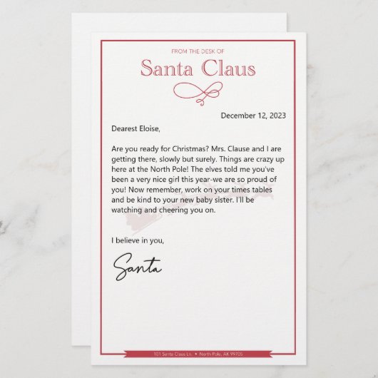 レターSanta Nice編集可能 (正面/裏面)