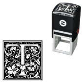 レターTアールヌーボー白黒タイル セルフインキングスタンプ (インサイチュ)
