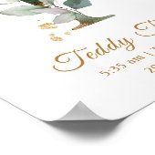 レターTグリーン&金ゴールド葉ベビー誕生ポスター ポスター (角)