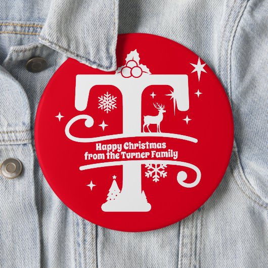 レターTモノグラムイニシャル名挨拶 缶バッジ (インサイチュ)