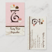 レターTモノグラムデザートベーカリー名刺 名刺 (正面/裏面)