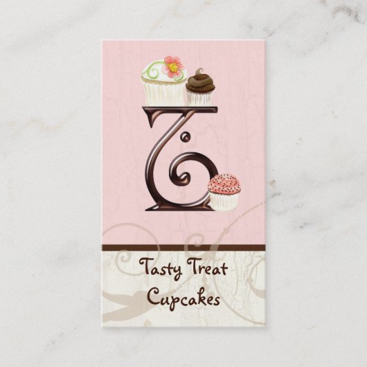 レターTモノグラムデザートベーカリー名刺 名刺 (正面)