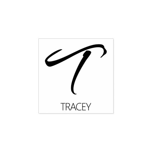 レターTモノグラムパーソナライズされたゴム印 ラバースタンプ (インプリント)