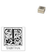 レターTヴィンテージ最初のレター(名前をカスタムする付き) ラバースタンプ (押印)