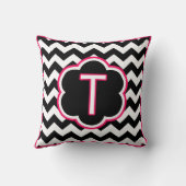 レターT白黒シボロンモノグラム クッション (裏面)