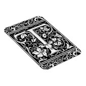 レターT 中世 メディアバル モノグラム アートヌーボー マグネット (右側)