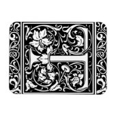 レターT 中世 メディアバル モノグラム アートヌーボー マグネット (横)