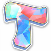 レターT_落書きアルファベット シール (正面)