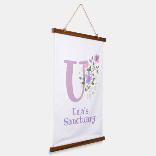 レターUと名(フローラデザイン) 吊り下げ型タペストリー (傾斜あり)