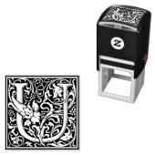 レターUアールヌーボー白黒タイル セルフインキングスタンプ (インサイチュ)