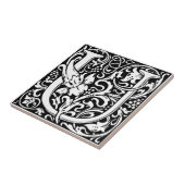 レターUアールヌーボー白黒タイル タイル (側面)