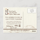 レターUハッピーバースデーカップケーキビジネスポストカード ポストカード (裏面)