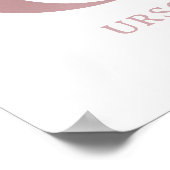 レターUモノグラムウォーターカラーバラ花模様子供部屋 ポスター (角)