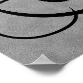 レターU,ゴシック様式モノグラム黒ポスター ポスター (角)